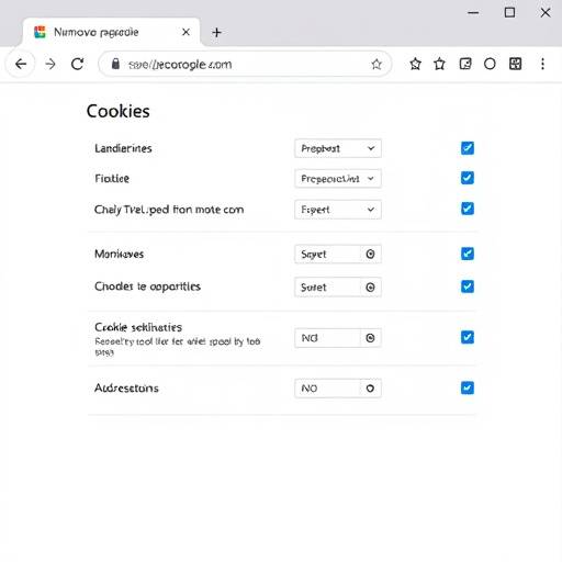 Captura de pantalla de la configuraci칩n de un navegador, mostrando las opciones para gestionar las cookies.